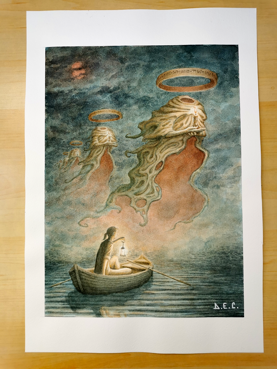 Original Artwork - The Mystery Of The Lights In The Lake